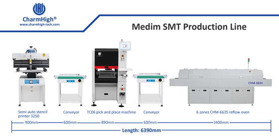 Garis Produksi SMT Medium, 6 kepala TC06 Full PCB Assembly PCBA Manufacturing