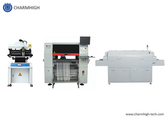 PCB Assembly Line 3250 Solder Paste Printer , CHMT Pick And Place Machine , 830 Reflow Oven