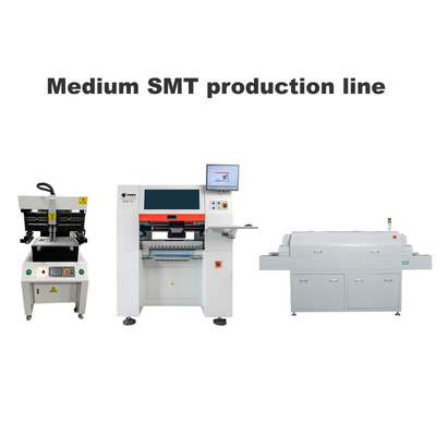 SMT Line Medium Dengan 3250 Screen Printer 6 Kepala SMT Pick And Place Machine 830 Reflow Oven