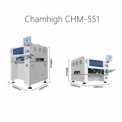 Charmhigh CHM551 SMD Pick And Place Mesin presisi tinggi Untuk 0201 / QFN / BGA