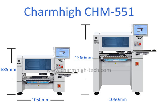 Charmhigh CHM551 SMD Pick And Place Mesin presisi tinggi Untuk 0201 / QFN / BGA