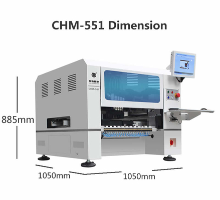 Keakuratan Tinggi 0201 Desktop PCB Assembly Line 4 Kepala CHM-551 SMD Pick and Place Machine Reflow Oven T962C