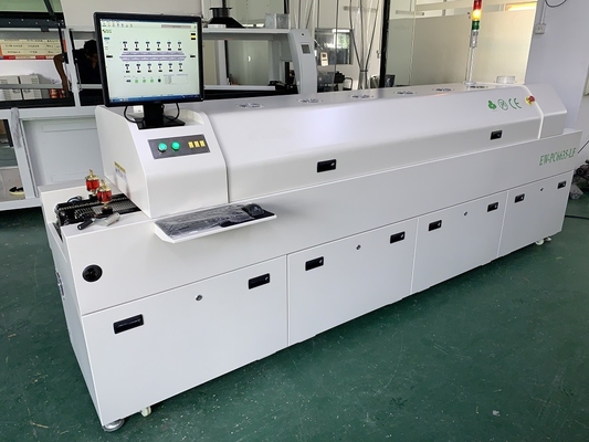 Full-otomatis rel 6 temp zona bebas timbal reflow oven 2200 * 350mm PC kontrol mesin pemanas