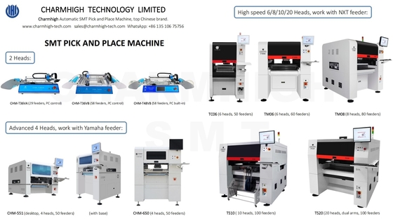 Charmhigh 2025 Semua Model 10 Jenis SMT Pick and Place Machine 2,4,6,8,10,20 Kepala PCBA Manufaktur