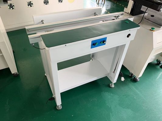 SMT Conveyor PCB Handling Conveyor dengan Panjang 0.5/0.6/0.7/1.0/1.2m Kecepatan yang Dapat Disesuaikan 0-8000mm/menit dan Rentang Lebar Rel 50mm-350mm