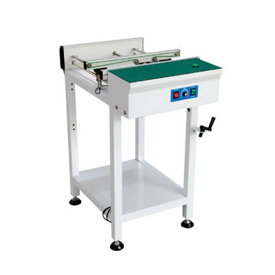 SMT Conveyor PCB Handling Conveyor dengan Panjang 0.5/0.6/0.7/1.0/1.2m Kecepatan yang Dapat Disesuaikan 0-8000mm/menit dan Rentang Lebar Rel 50mm-350mm