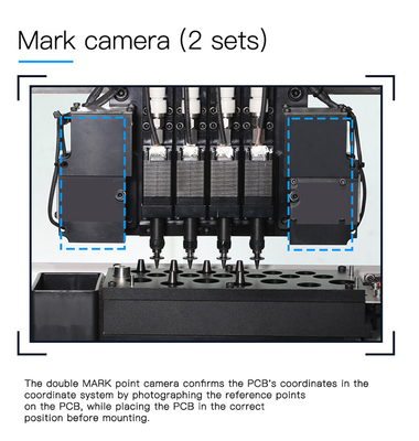 Genius 4 Heads Desktop SMT Pick Place Machine Dengan 50 Feeder CHM-550