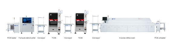 Penjual Terbaik 6 kepala TC06 Pick and Place Machine Kerangka besi cor SMT Chip Mounter