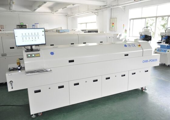 CHM-PC6635 Oven Reflow bebas timbal dengan Kontrol PC 6 Zona Suhu dan 2200 * 350mm Area Pemanasan untuk SMT Soldering