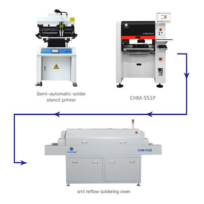Printer Pasta Solder Semi Otomatis 3250, Mesin Pick Place CHM-551P SMT