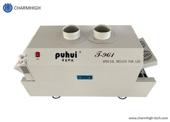 T961 Desktop Reflow Oven dengan conveyor 730 * 230mm 6 zona suhu Mesin Solder 3.5KW