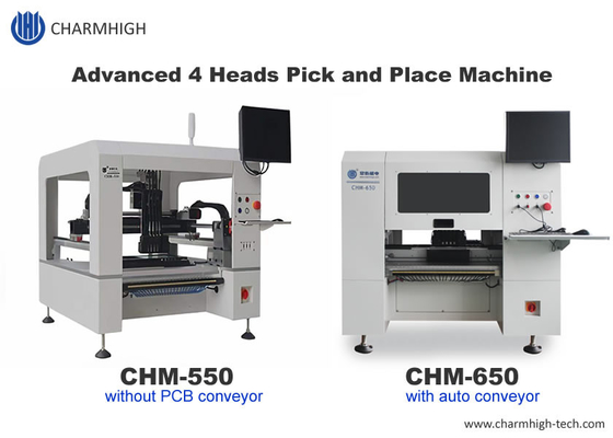 Auto Nozzle Change Desktop 4 Kepala SMT Pick Place Machine 0201